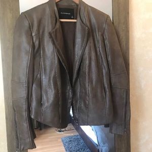 Faux leather moto jacket